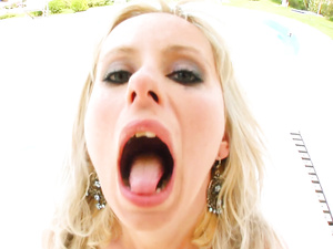 Having outdoor group sex is what this cock-hungry blonde is always looking for. She is being punished by three powerful guys outdoor.