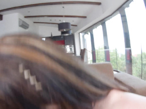 Passionate brunette is going crazy practicing rough ass fucking on camera. She is also torturing her juicy holes with massive purple vibrator.