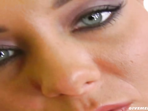 Learn a lot of hardcore solo tricks from this juicy brunette. She is sucking her big dildos and penetrating her sweet holes with excitement.