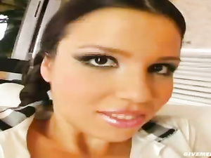 Juicy babe wearing school uniform is enjoying hardcore solo session. She is getting naked and playing dirty games with big dildos.