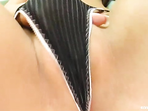 Sensual babe wearing sexy black stockings is enjoying rough solo. She is drilling her sweet holes with massive sex toys with excitement.