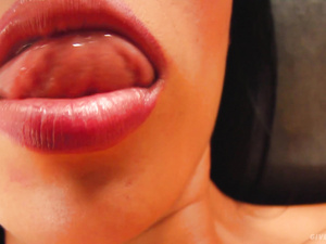 Practicing wild solo session with food is what this lovely brunette is fond of. She is taking off her purple bikini and pleasing herself hard.