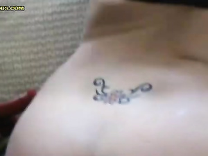 Say Hi to sweet brunette having piercing and many cool tattoos. She is falling in love with her partner's massive erected aggregate.