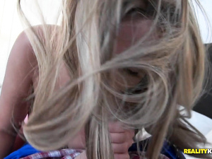 Meet sensual American babe having long blonde hair and wearing pink dress. She is getting satisfied by her lover in hardcore manner.