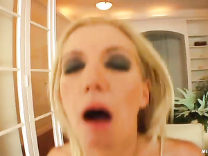 Tanned MILF knows it all about hardcore ass fucking. She is taking oral care of her partner's dick and getting presented with anal penetration.