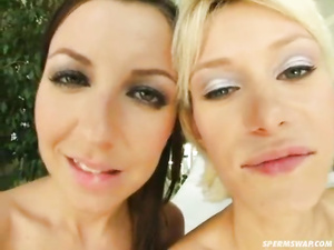 There are so many lesbian tricks these juicy babes are showing on camera. They are also losing their mind being banged by strong guy.