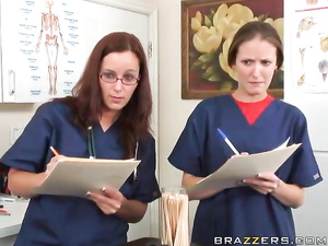 Dark-haired chick sucks this guy's big black cock while there are two babes that are watching carefully and taking notes. She takes his load in the end.