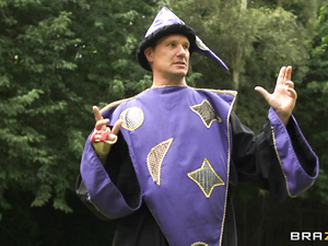 Unstoppable man is banging juicy pornstar having big melons and long blonde hair. She is enjoying wild fuck with him on green grass.