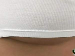 Great solo posing scene with Jenny Mcclain! Hot blonde covers huge breasts with whipped cream and isn't shy to flash it!