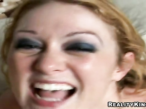 You have never seen such a huge cock before. Strong man having sensational aggregate is penetrating sweet holes of this young blonde hard.