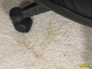 Join passionate brunette fucking with her man on the table and on the chair. She is taking off her jeans skirt and being punished hard.