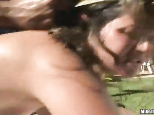 Watch juicy Brazilian brunette playing wild games with her lover's cock next to the swimming pool. He is presenting this chick with cum in mouth.