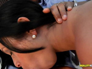 Join brutal man penetrating juicy ass of his slutty Latina girlfriend. He is pushing big cock deep into her ass hole in doggy style position.